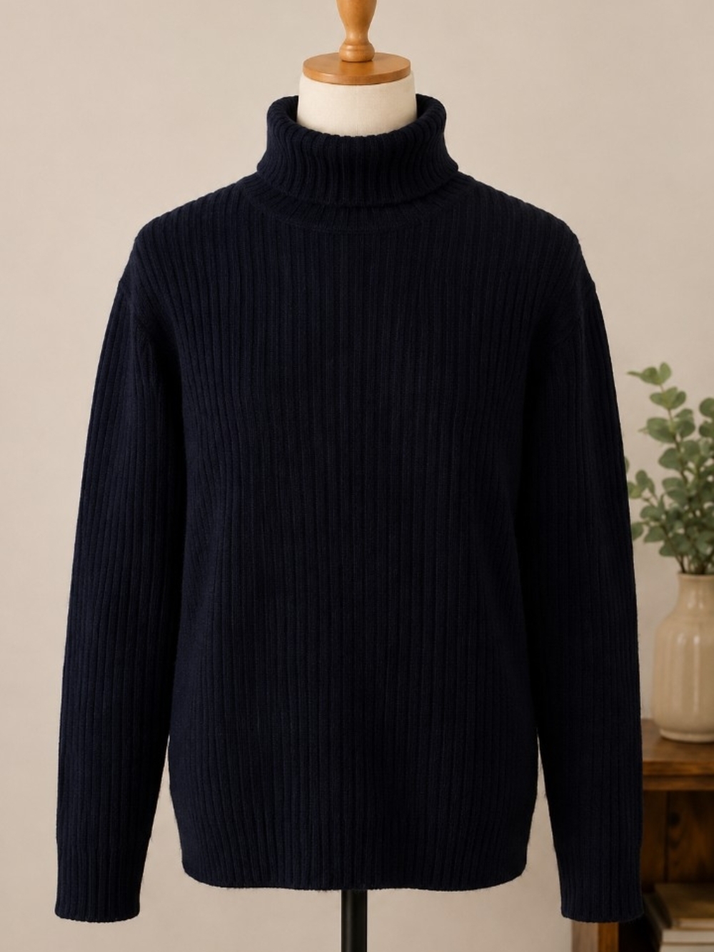 Polo by Ralph Lauren Navy Ribbed Turtleneck Sweater - Picture 1 of 7